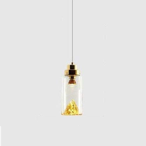 LLXDFUU Lámpara colgante moderna para interiores, lámpara colgante creativa posmoderna, bola de cristal, lámpara de techo con personalidad retro, lámpara de cristal, luz Edison, lámpara de restaurante
