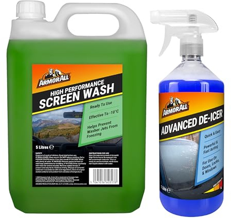 Armor All Advanced Deicer 1L, High Performance Screenwash 5L (Green)