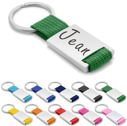 ibera gifts - Porte clé personnalisé en métal, porte clef personnalisable, porte clé personnalisé (Vert)