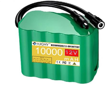 HJGHY Pack de Batterie Lithium-ION Rechargeable 12 V 10 000 mAh CC Batterie au Lithium Portable puissante 12 V pour Bandes Lumineuses LED Appareil Photo de Rechange Robotique,12v 10000mah,One