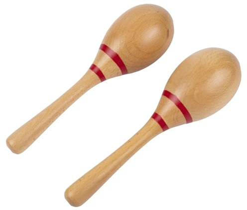 Musfunny Maracas Shakers Musical Instruments: Wooden Maracas with Handle | Naturholz Handbemalt Maracas - Hölzerne Maracas Professional Shaker Für Zuhause Party Aufführungen Und Unterhaltung
