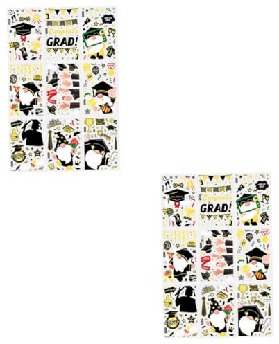 Cabilock 2 Sets Aufkleber Für Abschluss Tapete Herbstdeko Abschlussparty Zubehör Abschlussparty Deko Lets Party Neonschild Fensterverkleidung Hängendes Poster Klebeband Für