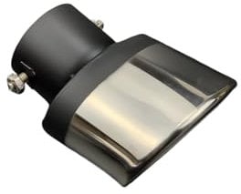 Exhaust Tip Clamp 2pcs Rear Exhaust Muffler Tail for Pipe for Peugeot 107 108 206 207 208 301 307 308 407 408 508 2008 3008 4008 5008(A Bent Silver)