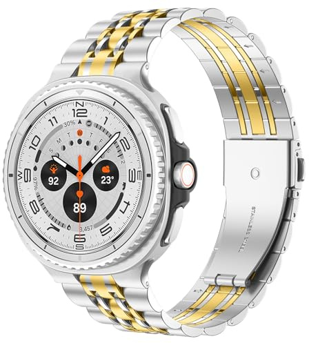 Metall Armbänder für Samsung Galaxy Watch 9 8 Armband 40mm 44mm/8 Classic Band 46mm Herren, Business-Stil Verstellbar Edelstahl Bands für Galaxy Watch 8 Classic Armband 46mm/44 mm 40mm Strap