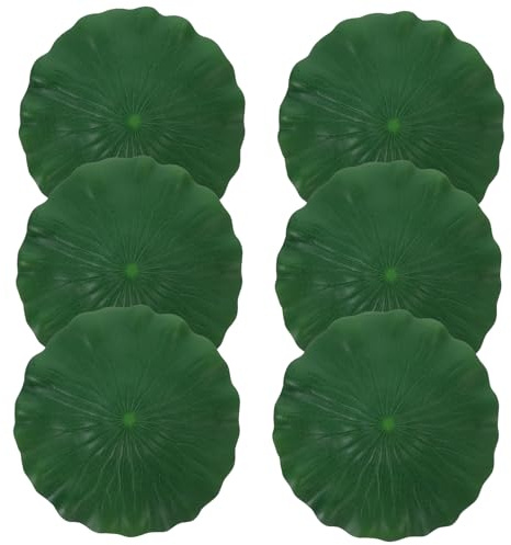 Ciieeo 6 pcs Artificial Floating Lotus Leaves Simulation Lotus Leaves for Fish Tank Aquarium Pond Garden Decor Home Decor Stage Props Green Foliage