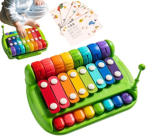 Hemousy Klavier Xylophon Spielzeug,8 Tasten Mit Noten - Schlaginstrument Musikspielzeug - Für Kinder Ab 6 Monaten Kindergarten Wohnzimmer Kinderzimmer Wiege Motorik