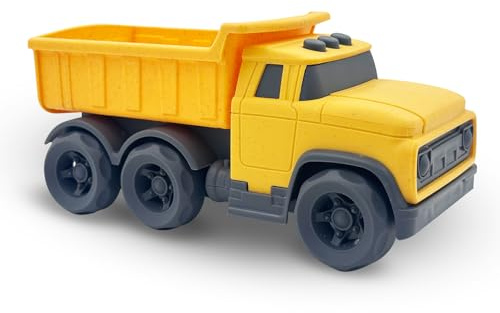 Cicili Dump Truck Toy, Construction Truck Toys 2 3 4 5 Year Old Boys Gifts | Dumper Truck with Movable Tipping Bucket, Sand Pit Toy Car, Wheat‑Straw and Plastic Material, Vehicle Toys for Creative Play