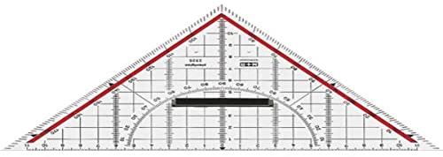 Zeichendreieck 25 cm Hypothenuse glasklar Skala hinterlegt 180°-1°,45°-Linie