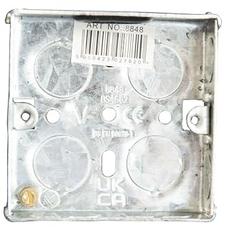 Dencon 1 Gang Metal Back Box (0.6in) (Silver)