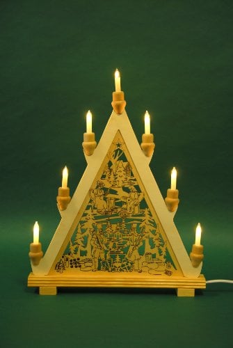 yanka-style Lichterecke Lichterspitze Bergleute 47 cm hoch 7flammig Weihnachten Advent Geschenk Dekoration (10790)