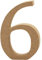 Creativ Deko-Nummer 6, MDF, 15,2 cm, MDF, 13 x 2 cm, Braun