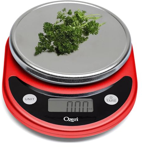 Ozeri ZK14-R Pronto Digital Multifunction Kitchen and Food Scale, Red