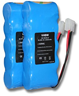 vhbw 2X Akku kompatibel mit Bosch Rollfix D861E, D962E, D870E, 861E Schiebetorantrieb Torantrieb Drehtorantrieb (2000 mAh, 6 V, NiMH)