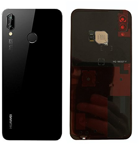 Handyteile24 ✅ ? ? ? ? ? ? ? ? Akkudeckel Batterieabdeckung Cover Backcover Rückseite mit Fingerprint in Schwarz für Huawei P20 Lite