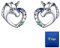 Qings Ohrringe Silber 925 Mädchen Ohrstecker Einhorn Herz mit Brillant Zirkonia Piercing Ohr Medizinische Ohrstecker Nickelfrei Ohrringe