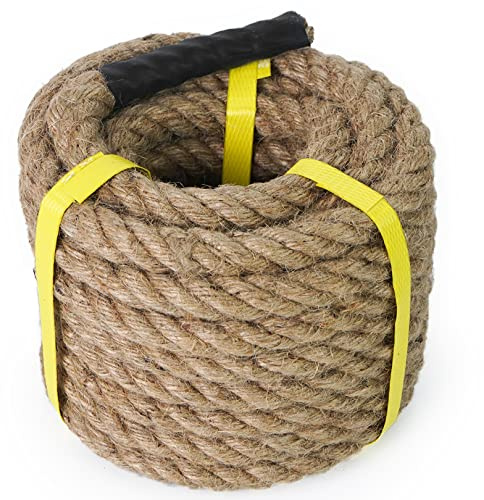 Aoneky 30M Natur Juteseil - 22mm Dick Gedrehtes Hanfseil für Garten Dekorationen,Tauziehen Handlauf Absperrseil