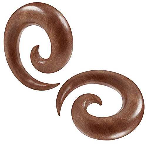 KJM FASHION 2 Stk 12mm 1/2 Inch Plugs spirale Sawo Spule Ohr Flesh Tunnel Ohrringe Plug Stecker Dehner Piercing Schmuck 5324