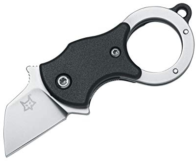 Fox 01FX822 Knives Unisex – Erwachsene Blasted Fox Mini-TA Black, Sandblasted Blade, schwarz, 8 cm