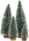 Mini Weihnachts Baum, 4 stück Miniatur Künstlicher Weihnachtsbaum, Sisal-Schnee Frostbäume mit Holzbasen für Tischdeko, DIY, Schaufenster, Figuren 10/15/20/25 cm (Grün)