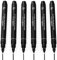 Uni Pin Fineliner Zeichenstift, schwarze Tinte, 1,2 mm Spitze, 6 Stück