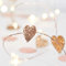 Lights4fun 20er Micro LED Lichterkette mit Timer und rose-goldenen Glitzer Herzen batteriebetrieben