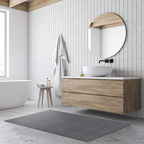 Floordirekt Badematte | rutschfest & schnelltrocknend | Badvorleger für das Badezimmer | Vinyl Badteppich in 17 Designs & vielen Größen erhältlich (90 x 150 cm, Geona)