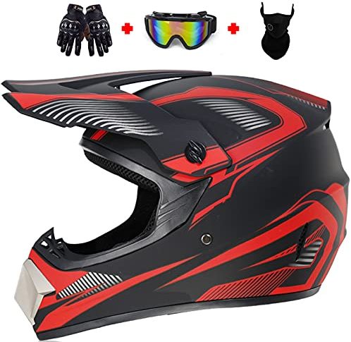 Motors Motorradhelm Kinder Cross Helme Sturzhelm Schutzhelm Helm für Motorrad Kinderquad und Crossbike Motocross Helm Set mit ATV/MTB/MX Mountainbike DOT/ECE Certified,G,M