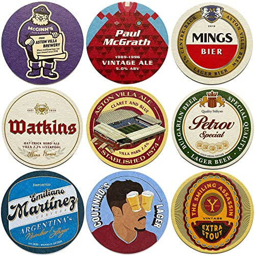 Aston Villa Beer Mats x9