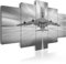 B&D XXL - Wandbilder XXL Flugzeug 150x75cm 5 tlg - Wand Deko Leinwand Bilder Groß Wanddeko Wohnzimmer Schlafzimmer Kunstdrucke - Fahrzeug grau 030103-1