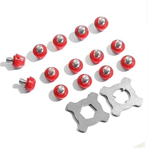 Tacos de Goma para Botas de fútbol- 14X Tacos de fútbol de Recambio con 2X Llaves Incluídas (Rojo Translúcido)