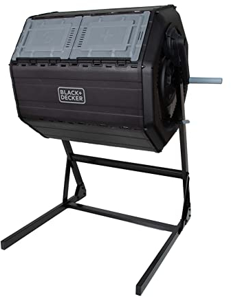 BLACK+DECKER Composteur à Double Chambre, système de poignée Facile pour compostage (BDSTGA9701)