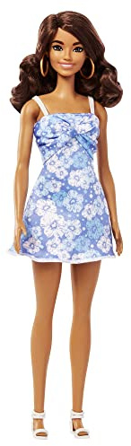 Barbie-Puppe, liebt den Ozean Serie, Tan gewellten braunen Haaren, Kleid, Schuhe, Ohrringe, inkl Puppe, Geschenk für Kinder, Spielzeug ab 3 Jahre,HLP94