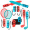 2025 Switch Sports Accessories Bundle for Nintendo Switch Games , 10-in-1 Family Party Pack Game Accessories Set Kit for Switch OLED Sports Games (Blue-10in1)