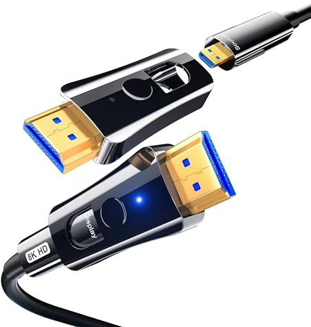 DGHUMEN 8K HDMI Glasfaserkabel 20M, 48 Gbps Ultra High Speed HDMI 2.1 Kabel 8K@60Hz 4K@120Hz Dolby/Dynamic HDR/HDCP 2.3/eARC kompatibel mit TV/PS5/PS4/ Xbox-Serie X/Monitor/Laptop