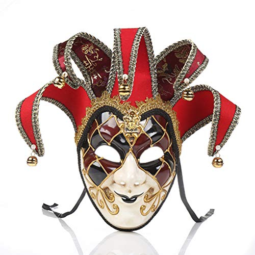 Prevessel Vollgesichtsmaske Herren, Maskerade, Narren-Masken, Frauen, Vintage, venezianische Karnevalsmaske, Halloween-Party