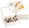 talifoca 10 Stück Cupcake Boxen, Cupcake Muffin Box mit transparentem Sichtfenster und Aufklebern, stabile weiße Kartonbox zum Tortendekorieren und Cupcake Transportieren, 6 Löcher