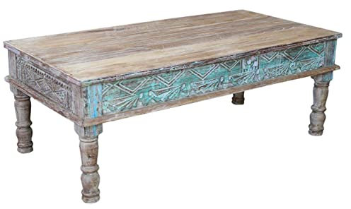 GURU SHOP Kaffeetisch, Couchtisch, Bodentisch, Vintage Design - Modell 11, 46x123x63 cm
