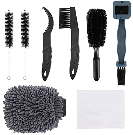 Oumers 7 Stück Fahrradreinigung Werkzeug Set, Fahrrad Clean Brush Kit Geeignet für Kette/Kurbel/Reifen/Kettenrad Fahrradecke Schmutzreinigung
