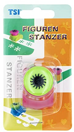 TSI Motivstanzer Sonne II, Größe: (HxBxT) 4 x 3 x 4,5 cm, Stanzdurchmesser ca. 18 mm, ideal für Papier und Bastelkarton, Art. Nr. 49658-W-9