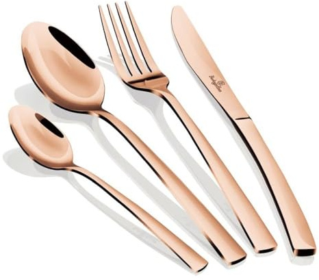 Berlinger Haus-BH/2638a Set di posate da 16 pezzi, specchio, oro rosa, acciaio inox