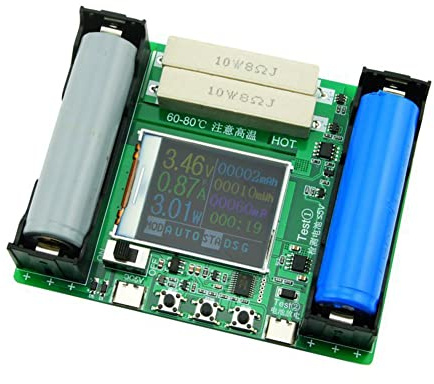 Gsrimgratoe Modulo di Capacità della Batteria al Litio 18650 Misurazione Tester di Interna Modulo Tester di Capacità Display Digitale LCD