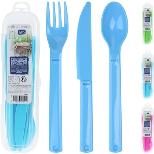 24 x 12 posate in plastica colorata lavabile in lavastoviglie picnic riutilizzabile