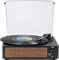 WOCKODER Giradischi in vinile vintage per dischi in vinile con altoparlanti Giradischi azionati a cinghia Supporto a 3 velocità, riproduzione wireless Bluetooth, cuffie, ingresso AUX, linea RCA,