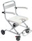 Wheel Chair Shower Bath Stool Foldable With Wheels For Elderly/Disabled, Shower Stool With Flip-Up Arms And Ergonomic Back - 2 in 1Wheelchair + Shower Chair