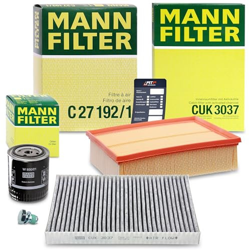 MANN-FILTER Inspektionspaket Filterset 1x Ölfilter, 1x Luftfilter, 1x Innenraumfilter, Kompatibel mit AUDI A4 B6 (8E2), A4 B6 Avant (8E5), A4 B6 Cabriolet (8H7), A4 B7 (8EC), A4 B7 Avant (8ED)