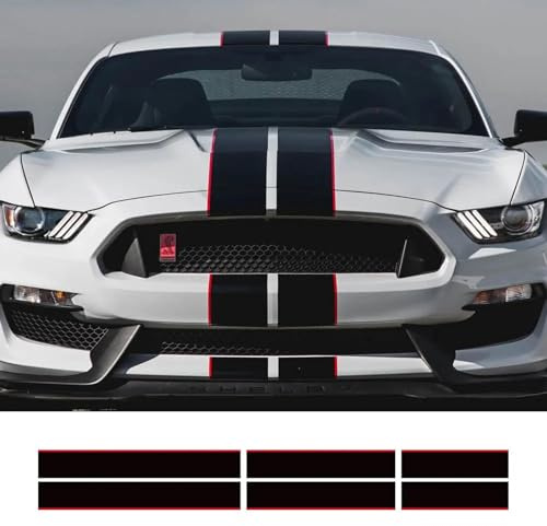 IBLUON 3-teiliges Autoaufkleber-Set mit grafischen Streifen, Vinyl, für Motorhaube, Dach, Heck, Dekor, Aufkleber, für Ford Mustang GT500 GT350 GT