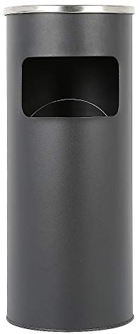 poubelle sur pied extérieur + seau intérieur 30l - -Poubelle Ronde Anti Feu Couvercle Etouffoir (Noir-1PC)