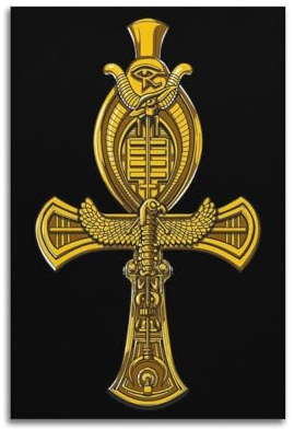 VZRSQZK Poster mit ägyptischem Ankh-Kreuz-Symbol, dekoratives Gemälde, Leinwand, Wandposter und Kunstdruck, modernes Familienschlafzimmer-Dekor-Poster, 20 x 30 cm