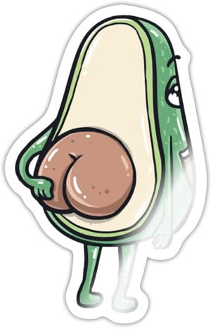 Spreadshirt Avocado Po Popo Hintern Lustig Geschenk Frucht Sticker, max. 10 x 10 cm, 10 x 10 cm, Weiß glänzend