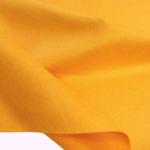 TOLKO weiches Wildleder als Polsterstoff Meterware | Abriebfester Mikrofaser Bezugstoff Möbelstoff zum Polstern Beziehen Dekorieren | 150cm breit (Gelb)